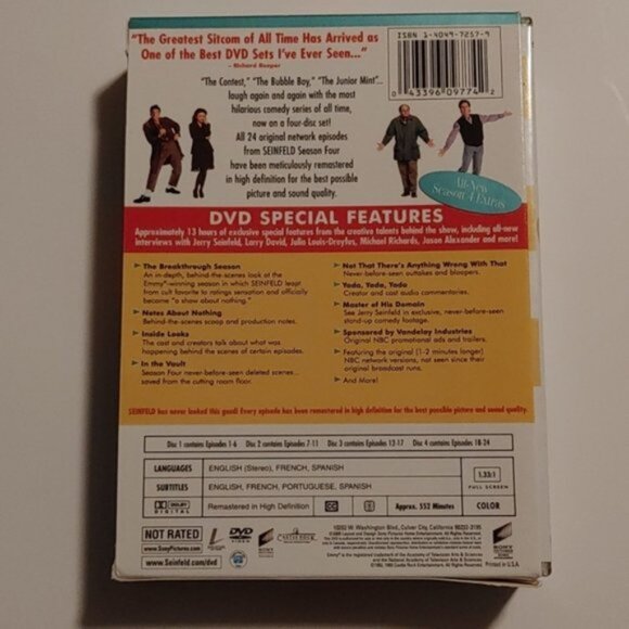 3/$13 SEINFELD complete season 4 DVD set TV series - Picture 3 of 8
